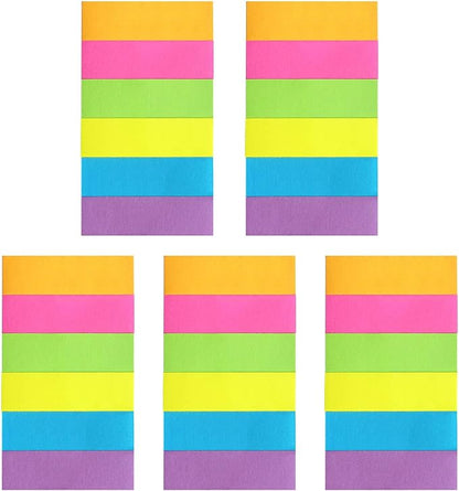 30 Pads 0.6x2 Inch Sticky Notes Flags Tabs Page Markers 6 Bright Color Sticky Index Tabs Page Flags 80 Sheet/Pad