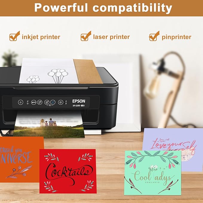 10 Assorted Colors Blank Flat Cards and Envelopes 4 x 6 Heavyweight Single Panel Cardstock and A4 Envelopes Printable Self Seal 20 Packs for Greeting Cards, Wedding Invitations, Birthday