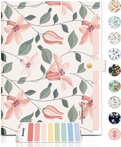 Sooez File Folders Organizer, Folders with 5 Pockets, Folders for Documents w/Sticker, Accordion File Organizer, Paper Receipt Bill Filing Organizer, School College Office Travel Essentials Supplies