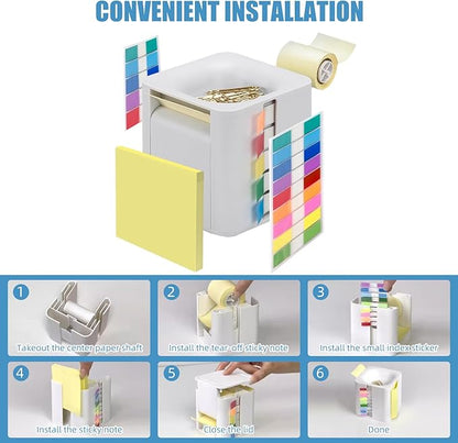 5-in-1 Note Box Refill - Self-Adhesive Notebook with Color Index Label - for consumables Filling Inside The Desktop Note Holder