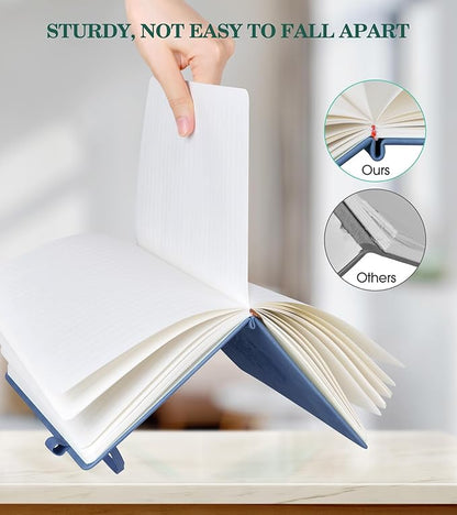 Lined Journal Notebook for Women, Hardcover Leather Journaling Notebooks 8.5" x 11", A4 200 Pages Big Journals for Writing, College Ruled Notebook for Work School, Note Taking, Business Diary Darkblue