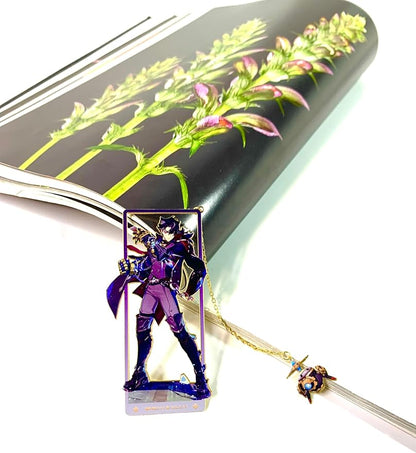 Genshin Impact Wriothesley Metal Bookmark - Anime Figure Merch with 3D Display Box - Birthday Gifts for Fans Friends Gamer Book Lovers - Zllada