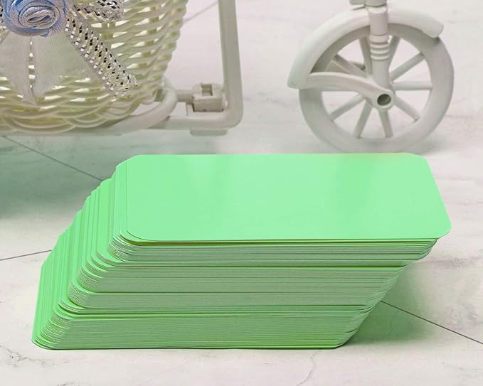 Penta Angel 100 Pcs Mini Paper Blank Gift Notes Cards DIY Craft Small Word Business Message Cards (Light Green)