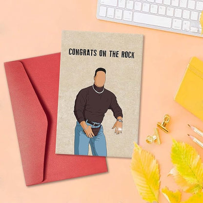 Funny Engagement Gifts for Woman Man, Cool Engagement Card for Couples, Wedding Congratulations Card for Bride Groom, Congrats Wedding Card, Congrats on the Rock