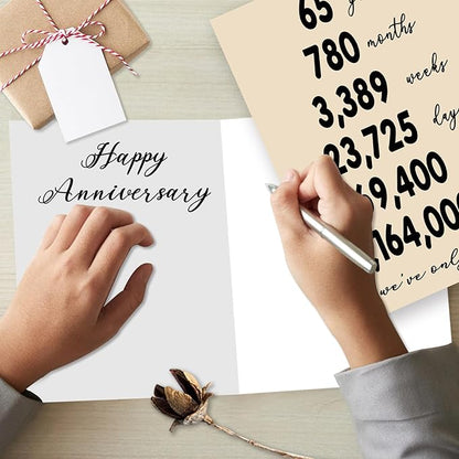 YiKaLus Great 65th Wedding Anniversary Card for Husband Wife, Big 65 Years Aday Gifts for Women Men, 1960 Anniversary Decorations for Mom Dad