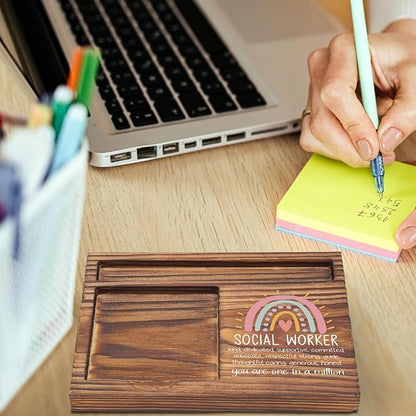 Social Worker Gift Sticky Note Holder, Social Work Appreciation Week Gifts, School Social Worker Teacher Thank You Gifts, Social Worker Graduation Gift Self-Stick Note Pad Holders TZP57