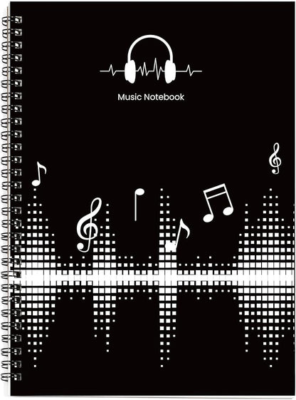 MAXCURY Blank Sheet Music Composition Manuscript Staff Paper Art Music Notebook Black 100 Pages 26x19cm (DJ)