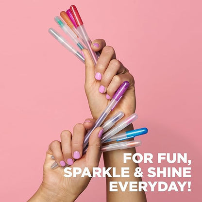 SAKURA Gelly Roll Retractable Gel Pens Colored - Metallic Gel Pens - 08 Medium Point Ink Pen for Journaling, Art, or Drawing - Gel Pens with Assorted Colored Ink - 10 Pens