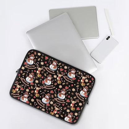 Christmas Snowman Laptop Sleeve for Women 12 inch Laptop Protector with Multiple Uses Computer Carrying Case Portable Tablet Bag Lap Top Case Men Laptop Protector