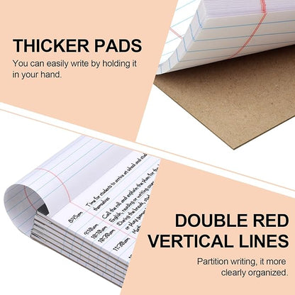 Utron 6 PCS Small Legal Pads 5x8 White, Narrow Ruled Small Note Pads 5x8, Micro Perforated Writing Pad, College Ruled Legal Notepads 5x8 for Study, Office, To-Do Lists(30 Sheets/Small Notepad)