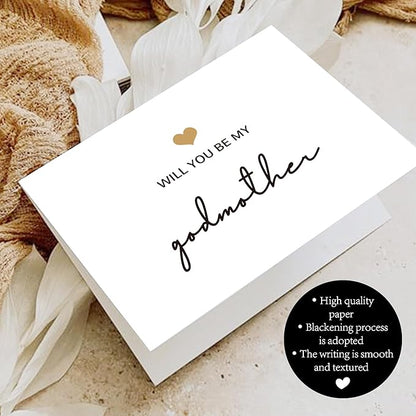 Will You Be My Godmother, God Mother's Proposal Card Gifts with Envelope, Cute Gifts for Godmother On Wedding Day.（Godmother B）