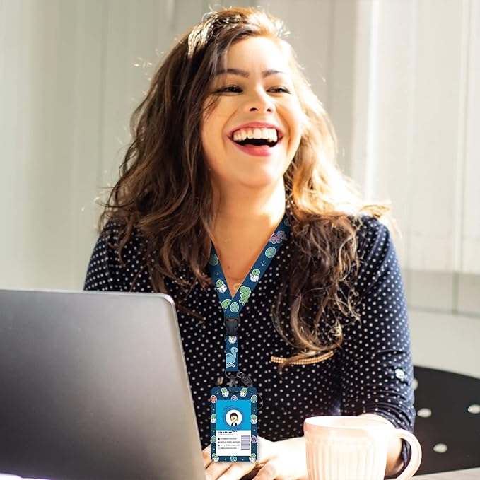 Cute Dinosaur Lanyards for Id Badges, Retractable ID Badge Holder with Detachable Lanyard, Fashionable Badge Reel Heavy Duty with Carabiner Clip, Nurse Teacher Office Gifts