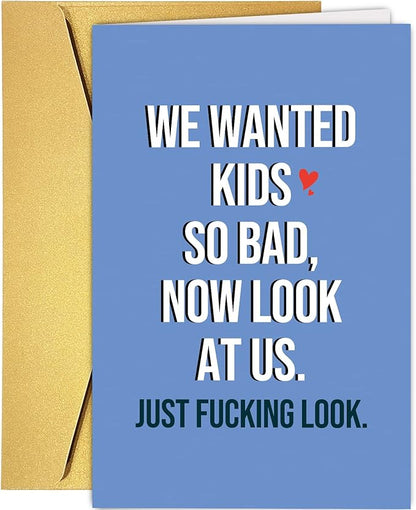 Funny Fathers Day Card for Husband, Happy Mothers Day Card for Wife, Humorous Anniversary Card for Wife Husband