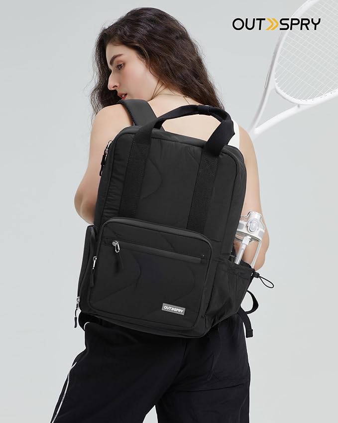 Large Travel Backpack Women, 40L Carry On Backpack for Airplanes with Shoe Compartment & Wet Pocket, 16 Inch Laptop Backpack for Trave Work Gym, Black