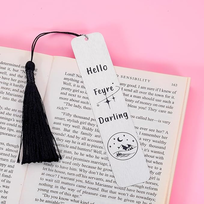 Bookmark for Women Men Novel Fans Book Lovers Reader Gifts Hello Fey Darling Merchandise Birthday Christmas Gifts for Female Friends Bookaholic Gifts Bookmark Gifts for Women