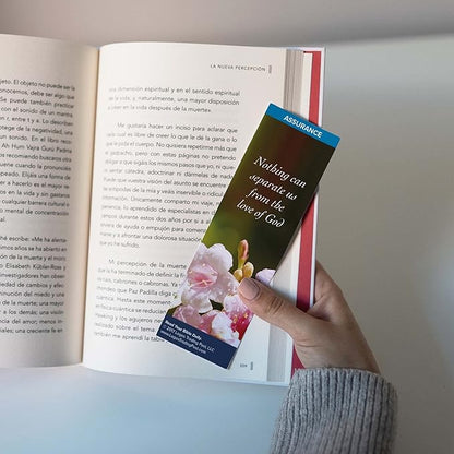 Christian Bookmark with Bible Verse, Pack of 25, Assurance Themed, Nothing Can Separate Us From the Love of God, Romans 8:38-39
