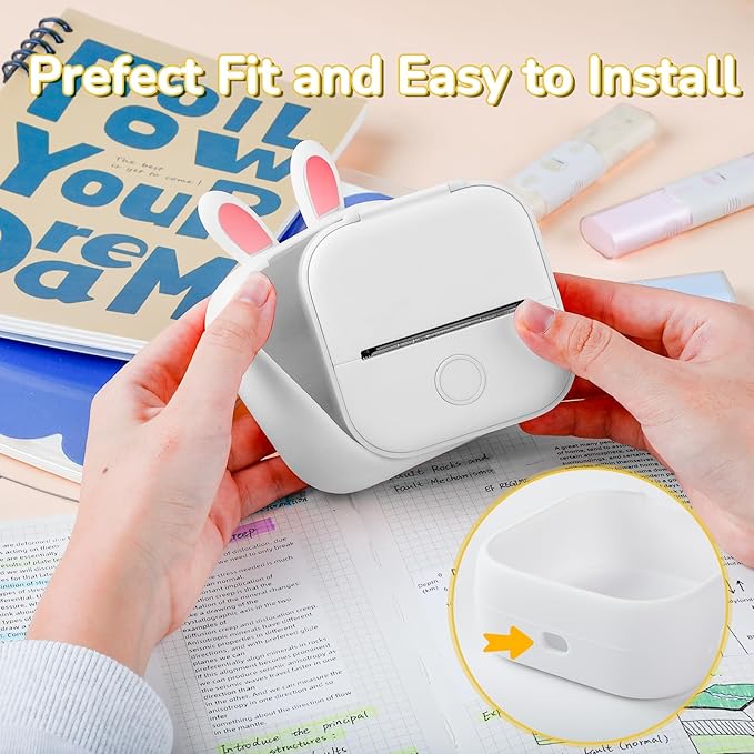 Phomemo T02 Protective Case White- Compatible with T02 Mini Printer, Adorably Unique Design Flexible Protective Case for Gift