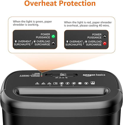 Amazon Basics 8-Sheet Cross Cut Paper Shredder and Credit Card Shredder - Black