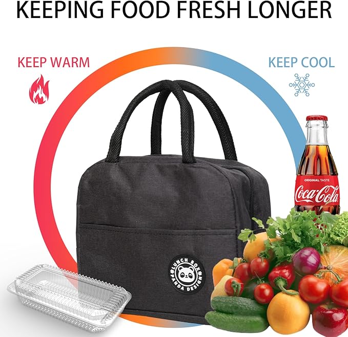 Boys and Girls Insulated Lunch Bag Set Backpack, Youth School Backpack, Children's Backpack, Laptop Backpack (Black)