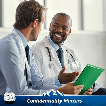 FILE-EZ Two-Pocket Folders, Green, 125-Pack, Textured Paper, Letter Size (EZ-32460)