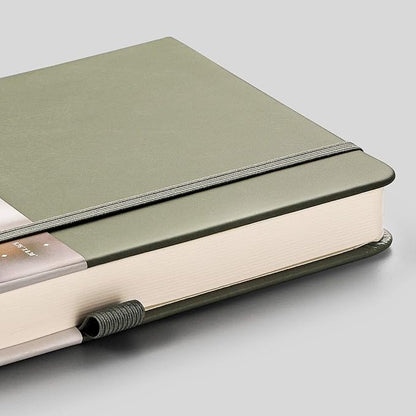 EMSHOI Dotted Notebook - 256 Pages A5 Dotted Grid Journal Notebook,120gsm Thick Paper,16 Perforated Pages, Smooth PU Leather, Inner Pocket,5.75'' × 8.38''-Green