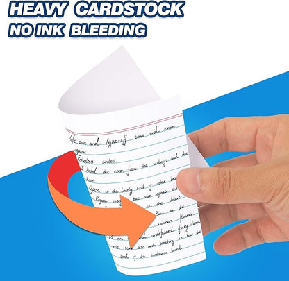 Chell Ruled Index Cards 4x6 Inch Heavyweight, 100 Count, Ruled Front and Blank Back, 65 lb. Cover Weight, White