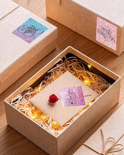 2inch Square Thermal Labels Self-Adhesive, 420 Sheets/3 Roll Printer Labels for Business and Home, Thermal Sticker for/Shipping/Packaging/DIY Logo Design/Thanks Card/Inventory