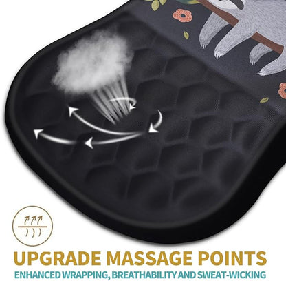 Hokafenle Ergonomic Mouse Pad Wrist Support with Massage Design, Wrist Rest Pain Relief Mousepad with Memory Foam&Non-Slip PU Base, Mouse Pads for Wireless Mouse & Desk (12x8 inch,Cute Sloth)