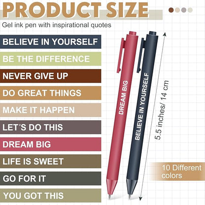 50 Pcs Gel Ink Pens Motivational Inspirational Quote Pen Retractable Rolling Ball Smooth Writing for Coworkers Supplies Office Home(Morandi Color,Inspirational)