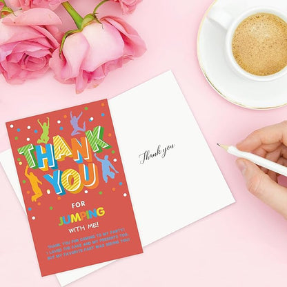 Jump Birthday party thank you card Trampoline Party Thank you note Bounce house party