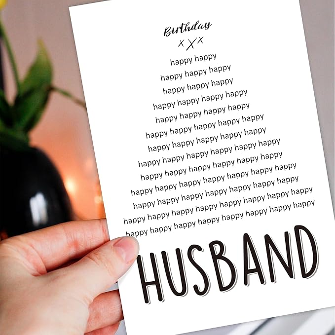 Happy Birthday Card for Husband Men, Romantic Heart Husband B-Day Card from Wife Woman, Special Birthday Gift