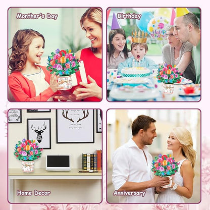 Rose Carnation Pop Up Card, 3D Flower Greeting Card with Envelopes for Any Occasion, Birthday, Mother's Day, Anniversary, Valentines Day, Handmade Gifts, Foldable Flower Cards for Friends