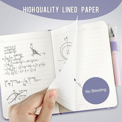 Small Notebook College Ruled, 3 Pack (3 color) 3.7x5.7 in Pocket Notebook Butterfly Journaling Notebooks Mini Hardcover Lined Note Pads with Pens for Work Business Travel and Office Supplies