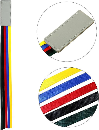 Bible Ribbon Bookmark Artificial Leather Multiple Page Marker with 5 Color Ribbons for Book Lover Reader Teacher Student Christmas Gift (Gray)