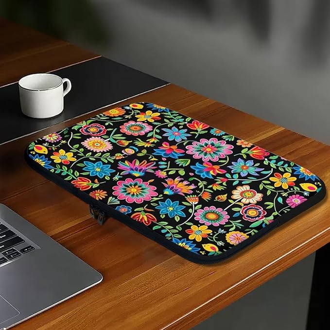 Colorful Flower Lap Top Case for Women Girls 10 inch Laptop Sleeve Portable Computer Sleeve Bag Portable Laptop Protector with Multiple Uses Ideal Gifts for Women Girls Tablet Bag
