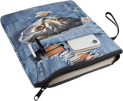 COEQINE Cats Book Covers for Hardcover 9x11 Inch Paperback Large Large Book Lovers for Portable Cowboys Book Lovers Book Pouch Book Clothing