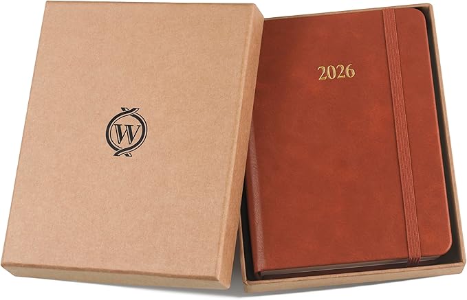 Wykeham's Executive 2026 Daily Journal Planner – US Public Holidays & Format – Customization Available (Brown, 6"×4.5")