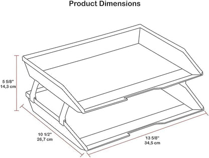 Acrimet 2 Tier Side Load Letter Tray Facility, Desktop File Organizer, A4 Letter Size Paper Organizer, Minimalist Storage Solution Paper Tray for Office, Home, Classroom (Plastic, Solid Green Color)