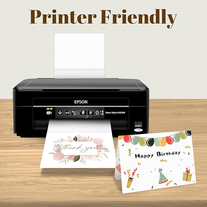 Goefun Blank White Cards and Envelopes 5.5 x 4.25 Folded Cardstock and A2 Envelopes Self Seal 100 Pack for Invitations, Wedding, DIY Greeting Cards, Birthday & All Occasion