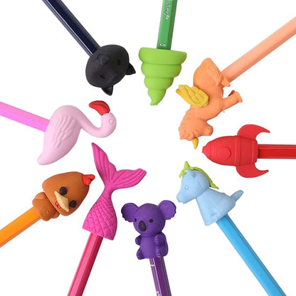 Mr. Pen Animal Toppers - 22 Pack Pencil Toppers & 8 Pack Take Apart Animal Erasers for Kids, Fun Easter Egg Fillers