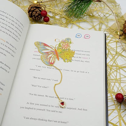 Butterfly Bookmarks for Women,Cute Funny Metal Bookmark,Unique Gifts Book Markers for Women Book Lovers,Teacher Appreciation Gifts,Valentine Mother's Day Christmas New Year Birthday Gift