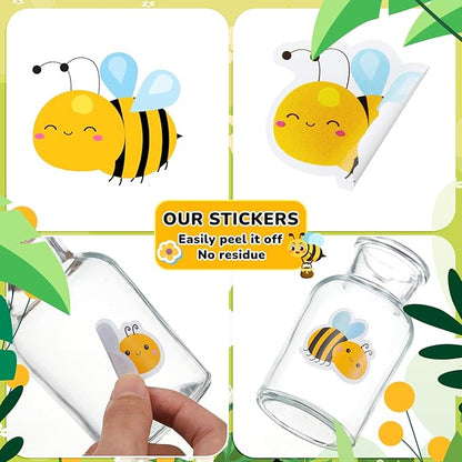 1 Roll Animal Stickers Reward Cute Space Stickers Office Supplies Incentives Sticker Animal Party Favor Decal, 500 Pcs Each Roll(Bee)