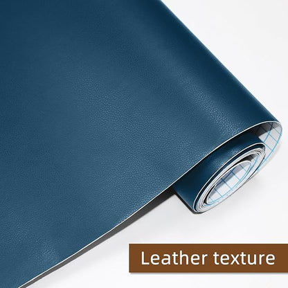 CHEIGHY Leather Repair Patch for Couches Self-Adhesive Leather Repair Tape kit for Furniture Sofa Vinyl Car Seats Couch Chairs Shoes Down Jackets (Blue, 17X79 inch)
