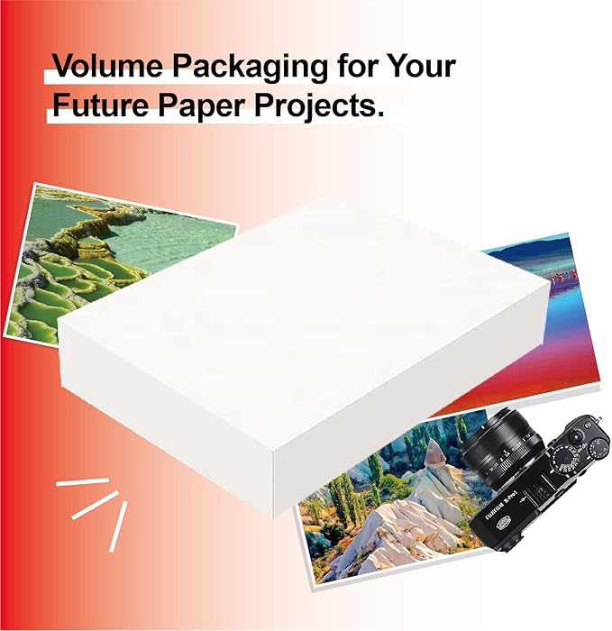 220 Sheets Inkjet Glossy Thin Paper 8.5x11 inch 30lb 120gsm A4 Letter Size For Brochure Printing, CustomChip Bag Party Favors,Single Side, Suitable for All Dye Ink HP001