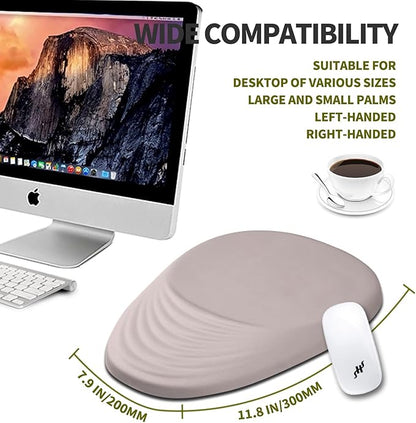 Hokafenle Ergonomic Mouse Pad Wrist Support, Terraced Slope Carpal Tunnel Wrist Pad for Mouse with Unibody Memory Foam, Wrist Rest Pain Relief Mousepad (Misty Rose, 11.8x7.9 in)