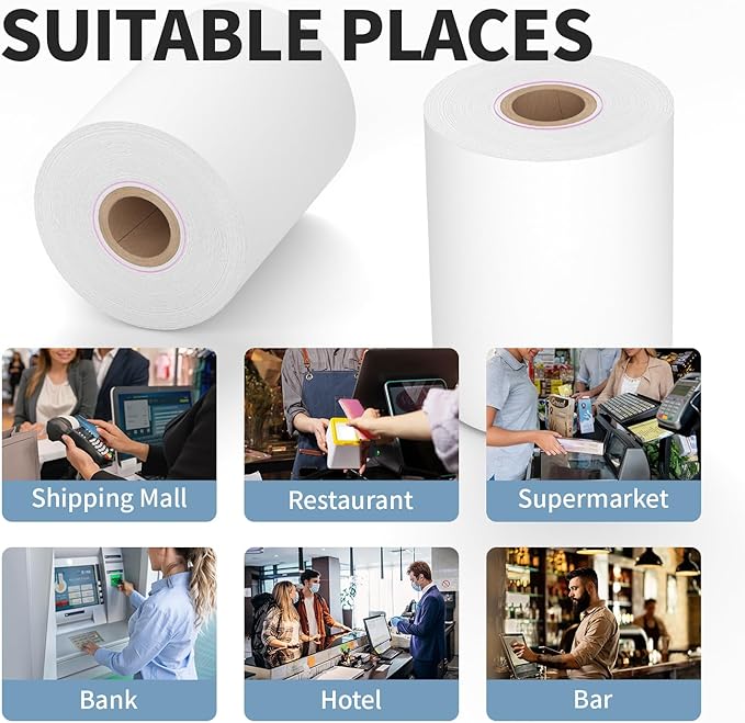 10 Rolls 2 1/4" x 85' Thermal Paper Cash Register POS Receipt Paper Fits for Most Credit Card Terminals