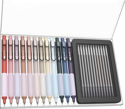 Mr. Pen- Retractable Gel Pens with Case, 12 Pack, Colorful Ink, 12 Refills, Gel Pens Fine Point 0.5mm, Retractable Pens, Cute Pens, Gel Ink Pens, Aesthetic Pens for Journaling Fine Tip Pens