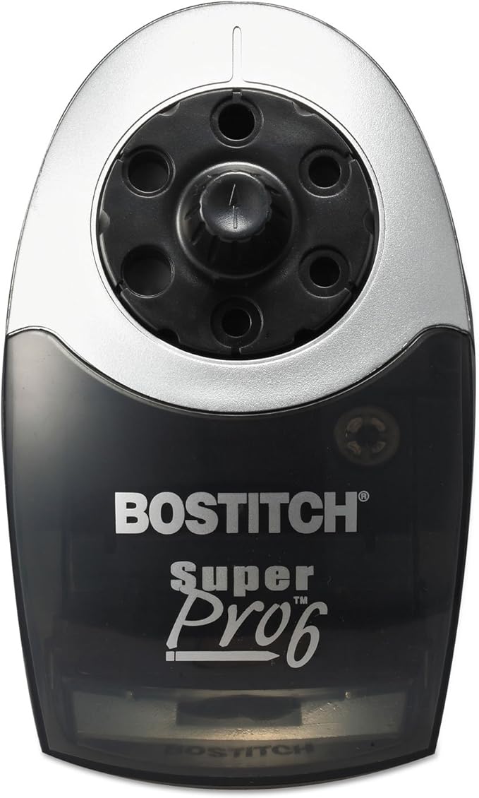 Stanley Bostitch SuperPro6 Commercial Pencil Sharpener with 6 Holes and Industrial Motor, Gray (EPS12HC)