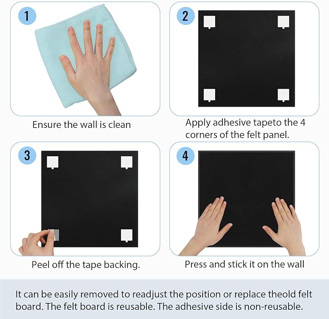 Smarpau Large Cork Bulletin Board 48"x36" Cork Board Wall Tiles 12 Pack Corkboards for Walls Cork Board Felt Board Tiles for Office Home Blue Pin Board Tack Board Alternative