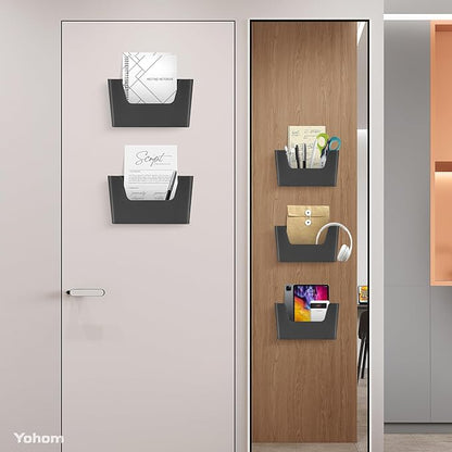 YOHOM No Drilling File Holders (Matte Black 5)